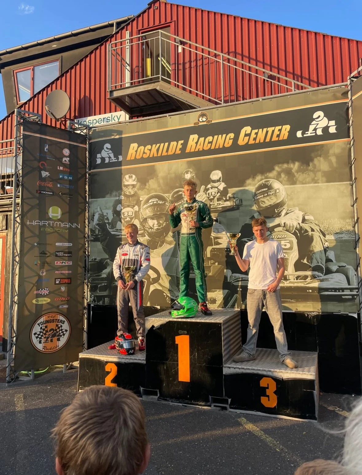 Podium ceremony at Roskilde Racing Center
